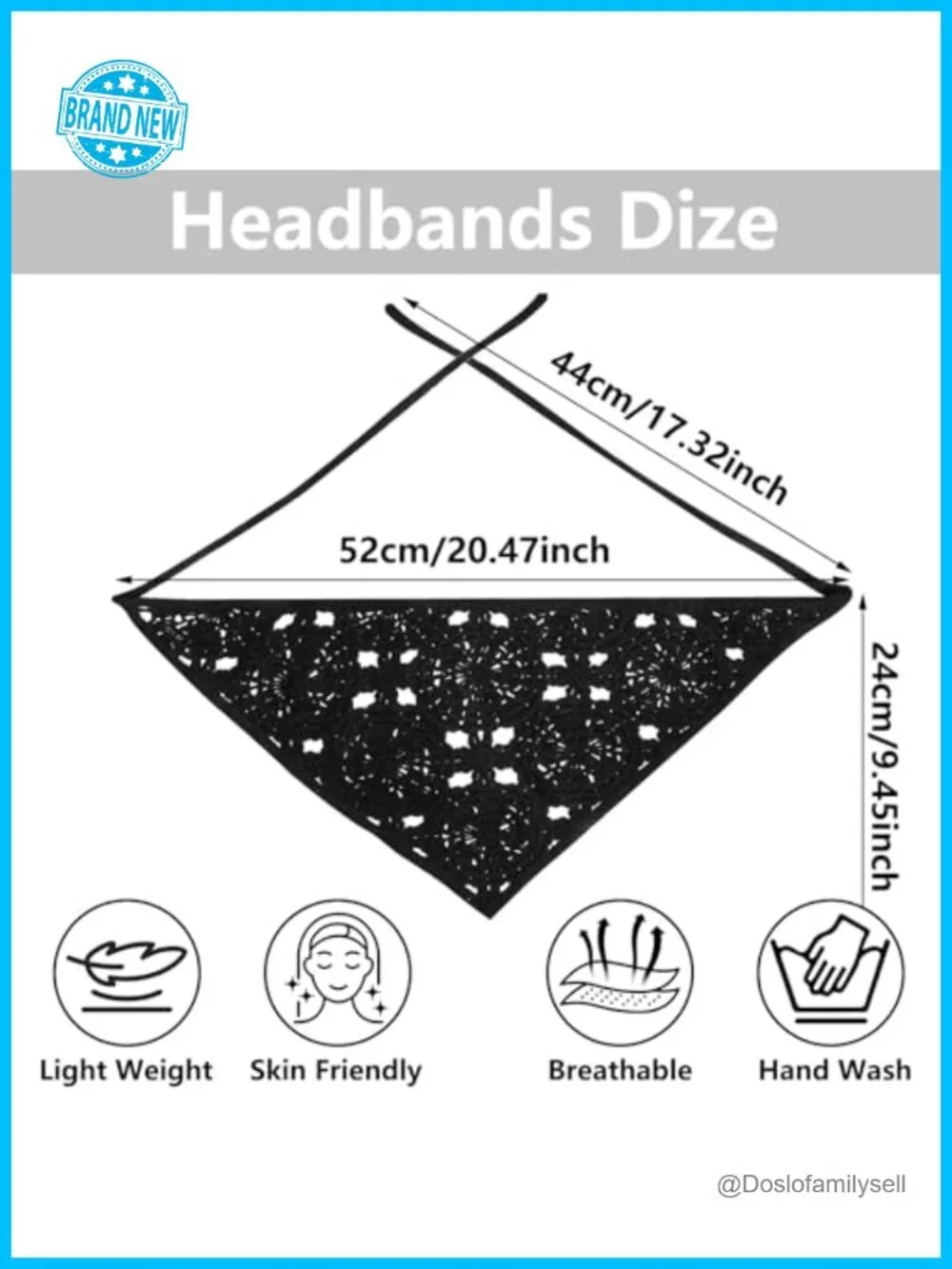 2-Pack Crochet Headbands Bat & Floral Bandana Triangle Scarf Hair Accessory